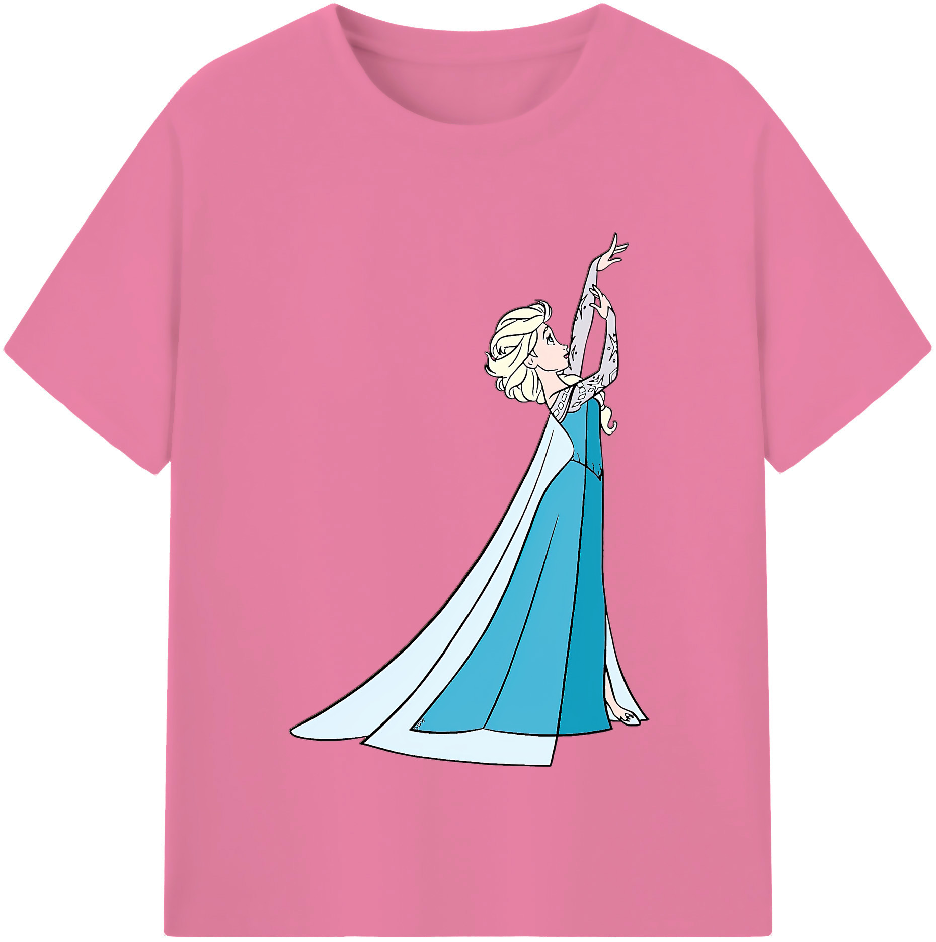 （画像用） アナと雪の女王 アンナ エルサ Frozen Anna Elsa 綿100％半袖Tシャツ（フロントプリント）